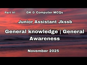 Gk and Computer Revision Jkssb Junior Assistant Exam Part VI