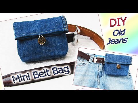 DIY Mini Belt Bag From Old Jeans - Denim Waist Bag Purse Bag - Recycling Crafts Tutorial