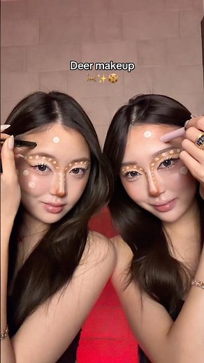 deer makeup tutorial 🦌🦌 💞 #makeup #makeuptutorial #deermakeup #halloweencostume #halloweenmakeup