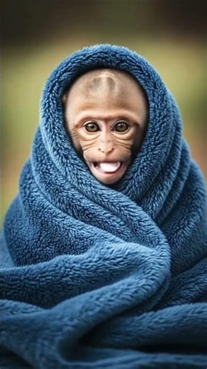 This Baby Monkey in a Blanket Will Melt Your Heart! 🐒💙
