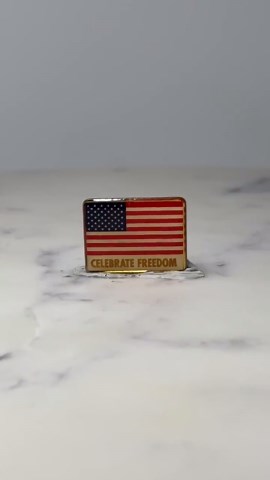 Vintage American Flag Lapel Pin: Gold Tone - Celebrate Freedom