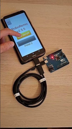 Arduino R4 Minima controlled from Android phone to blink and dim the onboard LED