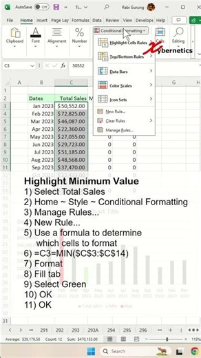Highlight Highest and Lowest in Bar Chart - Excel Tips and Tricks #shorts