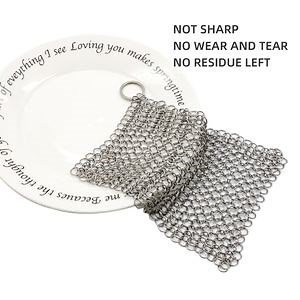 [Hot Item] Kitchen Cleaner Ring Screen Mesh Stainless-Steel Cast Iron Chain Mail Pot Sponge Scrubber