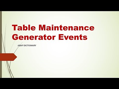 Ep-8: TMG Events - SAP ABAP TUTORIAL FOR BEGINNERS/DATA DICTIONARY - #Ep-8