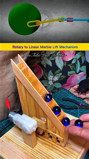Rotary to Linear Marble Lift Mechanism | DIY Wooden Marble Run Machine in Smooth Motion