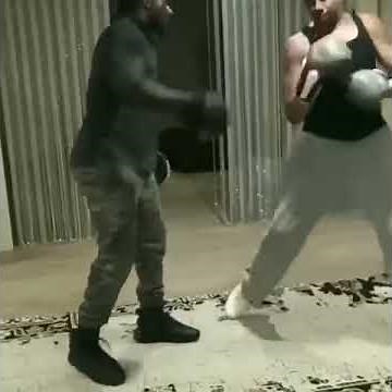 Stephen a smith demonstrates perfect boxing technique training. ESPN commentator.