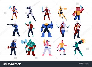 Vector Set Video Games Characters Isolated Stock Vector (Royalty Free) 1310186551 | Shutterstock
