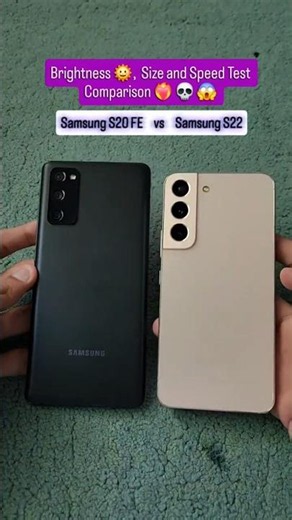 🔥 Samsung S20 FE vs Samsung S22 – Brightness 🌞, Size 📏 & Speed Test ⚡ | Ultimate Battle! 😱 #shorts