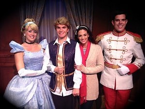 Tommy meets Cinderella and Prince Charming with Allie at Princess Fairytale Hall at Christmas Party
