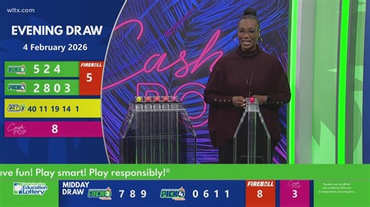 Evening SC winning lottery numbers for February 4, 2026