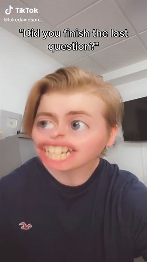 Luke Davidson finishes the sentence with 'Copying Homework'