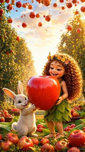 🍎 APPLE RAIN! 🌧️ Giant Apple Surprise #kids #animation #funny #shortsfeed