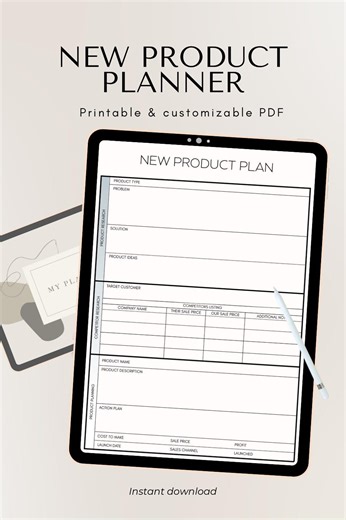 New Product Template- Printable & Digital Instant Download One- Page Idea Organizer - Etsy