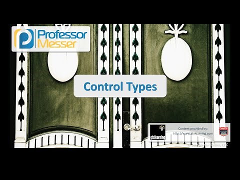 Control Types - CompTIA Security+ SY0-401: 2.1