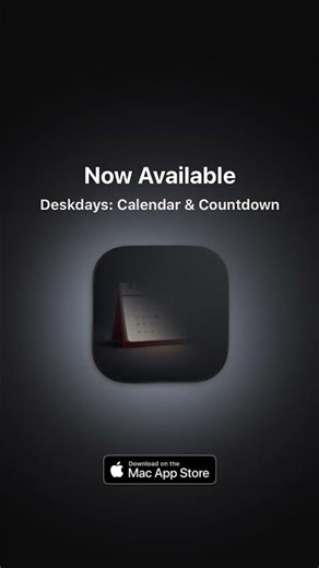 “Deskdays” a beautiful Mac OS menubar calendar app