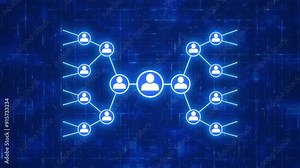 Network Marketing Structure. Binary Multi-Level Marketing (MLM) Business Concept. Animated Presentation of business plan