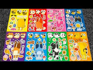 8 Minutes Satisfying ✨ BLUEY and Friends Sticker Book Collection 😇❤️ MUM, DAD, BINGO