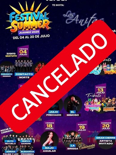 Cancelación del Festival Sommer en Ciudad Juárez