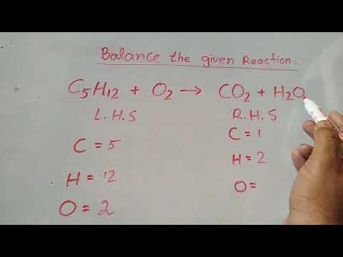 balancing chemical equation C5H12+O2=CO2+H2O | balancing chemical equations 8