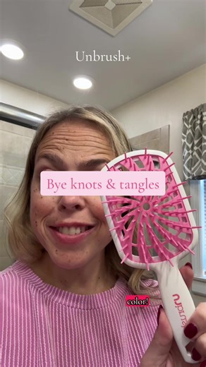 The best brush I have used in a very long time. Great for getting out knots and tangles. Not just for the kids, but adults will love this too! #unbrushhairbrush #hair #knottyhair #hairtok