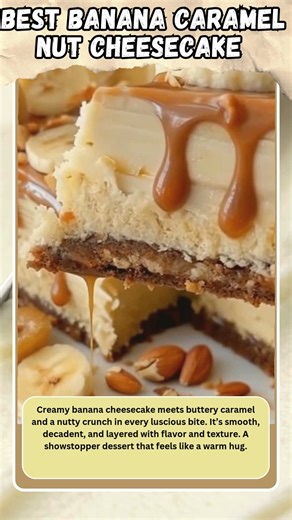  BEST Banana Caramel Nut Cheesecake | Creamy, Crunchy & Irresistible...