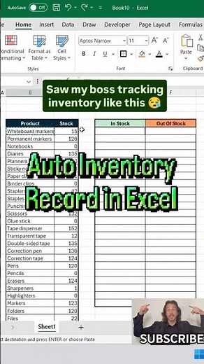 Easy EXCEL Auto Inventory Record Made Simple #excel #excelfunctions #exceltutorial