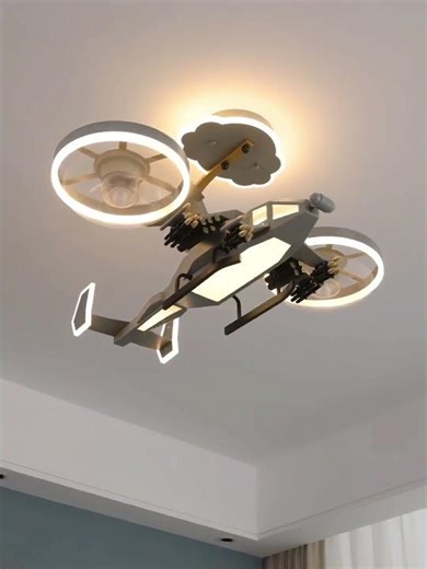 Futuristic Helicopter LED Ceiling Fan Lamp