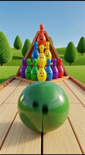 Learn Colors with Bowling | Bowling for Kids | Cartoon videos #kidssong #cartoon #shorts