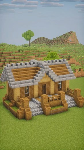 Minecraft Starter House Build Tutorial 🏠| Easy Survival Base Idea | #Minecraft