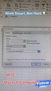 “Don’t waste time typing — use smart Data Validation tricks ⚡”MTC My tech Computers