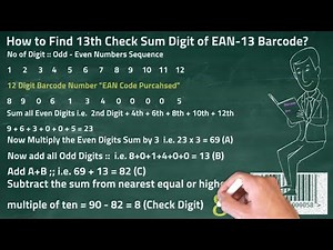 How to Find 13th Check Sum Digit of EAN-13 Barcode Purchased from GS-1