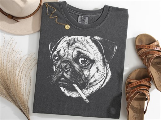 Pug Smoking Meme Shirt, Brainrot Puggie Gen Z Tee, Dog Lover Gift - Etsy