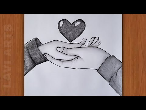 Easy Drawing Ideas Hand and Heart drawing | How to do it stet by step in the easy way