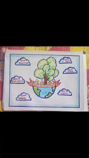 Save Earth Drawing 🌎 ♥️ 🌳#shortsfeed #art #earth #environment #save