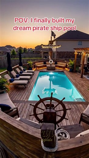 Building a ship inspired pool and Deck in the backyard 😍✨🏊‍♂️🏊‍♀️🏊 #diy #swimmingpool #homedecor #foryoupage❤️❤️ #viral