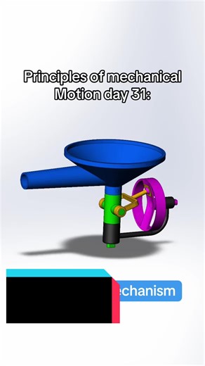 Oscillating funnel mechanism #solidworks #engineeringstudent #engineering