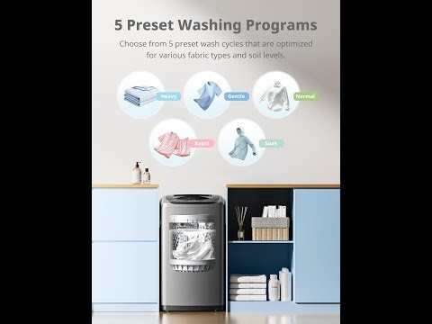 Comfee Portable Washing Machine, 0.9 cu.ft Compact Washer With LED Display, 5 Wash Cycles