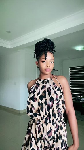 Stylish Leopard Print Halter Neck Dress Showcase