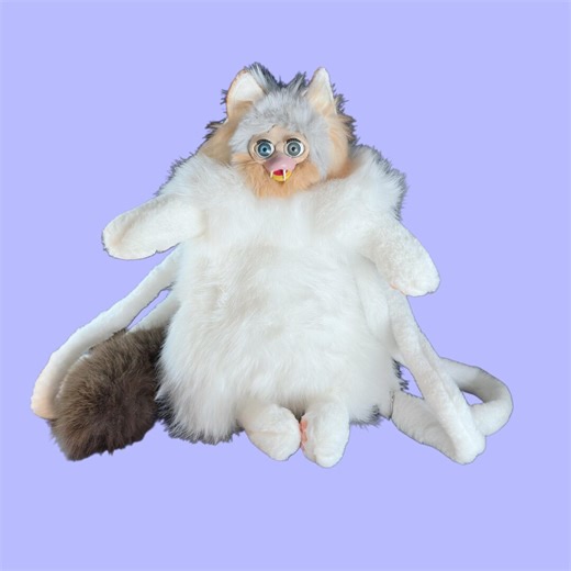 Custom Furby Oddbody Long Fluffy Cat Backpack Handmade Art Plush Puppet Custom Plush Odd Funny Gifts Weird Gifts Furby Bag Back Purse - Etsy