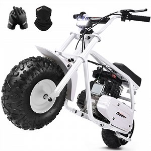 Aoemoe MB001 Gas Powered Mini Dirt Bike 99CC for Teens and Adults, 22MPH Off Road Motorcycle, Weight Support Up to 200 LBS - White