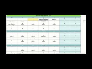 2025 Annual Leave Planner for Team Leaders – Excel Demo