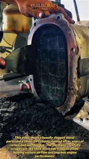 Inside a Clogged DPF Filter Cleanup! #Mechanic #DieselTech #EngineFix