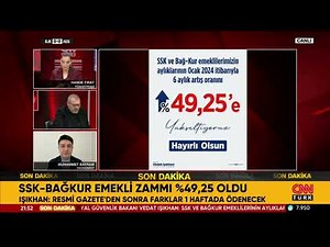 #SONDAKİKA SSK ve Bağ-Kur Emekli Zammı Yüzde 49,25 Oldu!