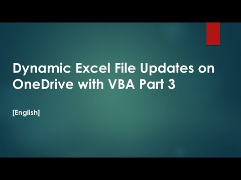 Dynamic Excel File Updates on OneDrive with VBA Part 3 [English]
