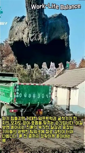 덤프트럭과 굴착기의 완벽한 진흙 하역 작업 #DumpTruck #Excavator #Earthmoving #HeavyEquipment