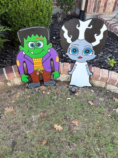 Frankenstein and Frankenstein Bride Wood Yard Art for Your Lawn/ Halloween Decor/ Outdoor Halloween/ Halloween/ Holiday Yard Art - Etsy