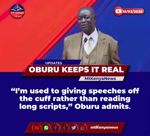 Oburu Keeps It Real “I’m used to giving speeches off the cuff rather than reading long scripts,” Oburu admits.#fyp #newsupdate #mtkenyanews