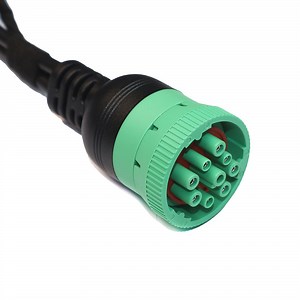 [Hot Item] Green 9-Pin J1939 Diagnostic Cable - Can Bus Adapter for Truck ECU Programming & Troubleshooting