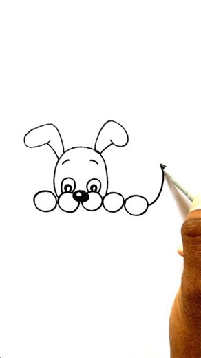 How to draw a cute puppy 🐶 || very easy dog drawing tutorial #drawing #art # tutorial